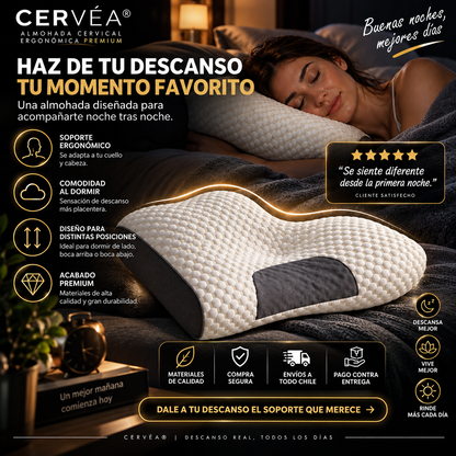 CERVÉA® Almohada Cervical Ergonómica Premium
