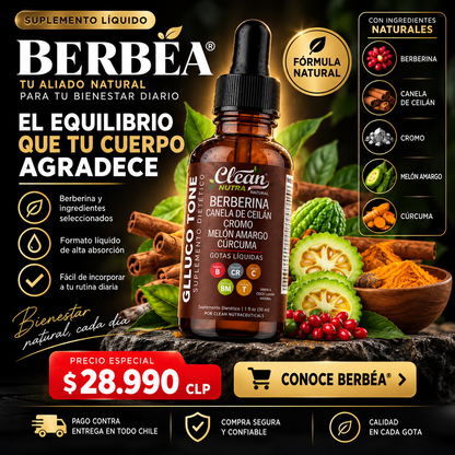 BERBÉA® — Gotas Liquidas Suplemento Berberina